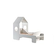 Lettino singolo bambini, design casetta, bianco