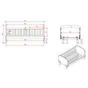 Lettino singolo con protezione, Bianco laccato e Pino massello