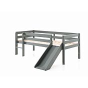 Camerette con scivolo, lettino per bambini con scivolo, Grigio laccato
