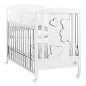 Lettino per neonati Winnie, bianco con decori orsetto
