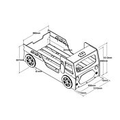 Lettino camion dei pompieri per bambini, rosso e nero