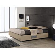Letto matrimoniale sommier, finitura Nocciola