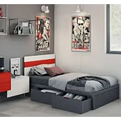 letto rosso e grigio