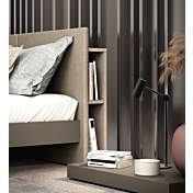 Offerta letto matrimoniale con alloggiamento posteriore, finitura Moka