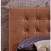 Letto matrimoniale Anima king size in ecopelle Cuoio con testata lavorata