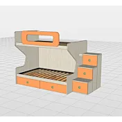 letto castello 1 piazza e mezza arancio