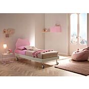 Lettino Cat con ruote Moretti Compact, finitura Quarzo e Cipria