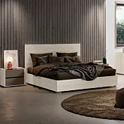 Letto matrimoniale moderno, Bianco altea, L.172 H.110