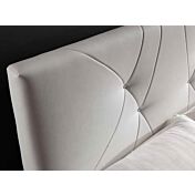 Letto matrimoniale con swarovsky contenitore, finitura ecopelle Bianca