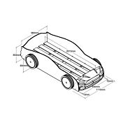 Letto auto bambini, finitura laccato rosso