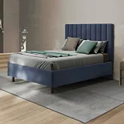 letto blu velluto