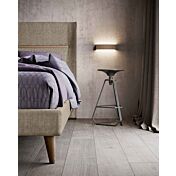 Letto matrimoniale tessuto Castoro con inserto finitura Orzo