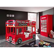 Lettino castello design bus londinese, Rosso, Grigio e Nero, a prezzo scontato