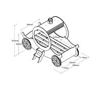 Letto bambine design carrozza, finitura Rosa laccato