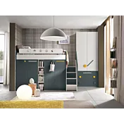 letto soppalco blu reale