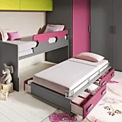 letto cassettoni grigio