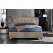 Offerta letto matrimoniale in tessuto, finitura Beige