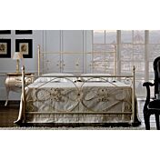 Letto matrimoniale in ferro Elettro, finitura Avorio antiquariato