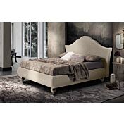Letto matrimoniale tessuto Beige con piedini lavorati