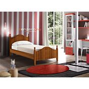 Letto singolo Diana con testata retrofinita in finitura Noce Sorrento