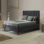 letto scuro in tessuto