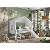 Letto a casetta con scivolo e finestre, scontato del 70%