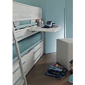 Letto multifunzionale Space con scrivania e cassetti, Moretti Compact