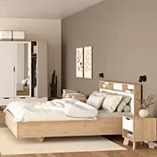struttura letto rovere e bianco 