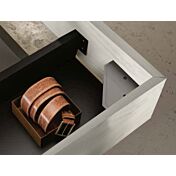 Letto matrimoniale Bianco altea, Petrolio e Grigio seta, 160 x 190, Made in Italy