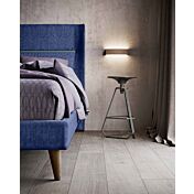 Letto matrimoniale king size, tessuto Denim con inserto finitura Petrolio