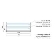 Cameretta a ponte rosa Peonia, Rosa antico e Bianco frassino, 2 posti letto