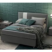 Letto ecopelle matrimoniale in finitura Elephant e Bianco candido