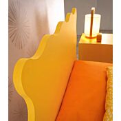 Lettino Edith con ruote per bambini Moretti Compact, Quarzo e Giallo sole