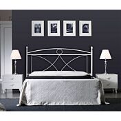 Letto in ferro Calamina matrimoniale, finitura Bianco