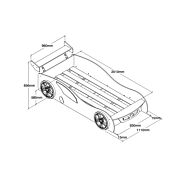 Lettino bambini gran turismo, blu laccato