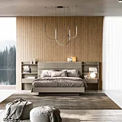 letto grigio seta e visone