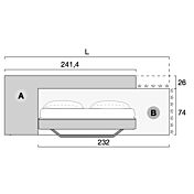 Letto matrimoniale moderno bianco altea con inserto tessuto azzurro