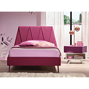 Letto singolo Peak Poly imbottito in tessuto VL14, Moretti Compact