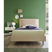 Letti piazza mezza Pillow Moretti Compact, finitura Duna e Cappuccino