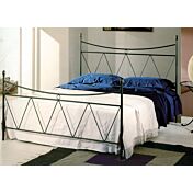 Letto matrimoniale Taenite in ferro, finitura Nero grafite