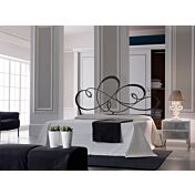 Letto matrimoniale in ferro grigio polvere