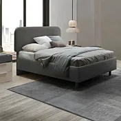 letto tessuto grigio matrimoniale