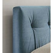 Letto matrimoniale Luna in tessuto velvet, finitura Baltico