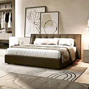 letto marrone con box