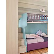 Letto sommier con ruote Moretti Compact, 80x200, finitura lampone