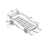 Letto a macchina per bambini, finitura Rosso laccato