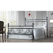 Letto matrimoniale Alpacca in ferro, finitura Nero argento