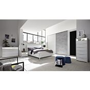 Camere matrimoniale Bianca Opaco e Beton con armadio e comodini