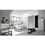 Camere matrimoniale Bianca Opaco e Beton con comodini e armadio H.248