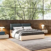 letto panna e grigio